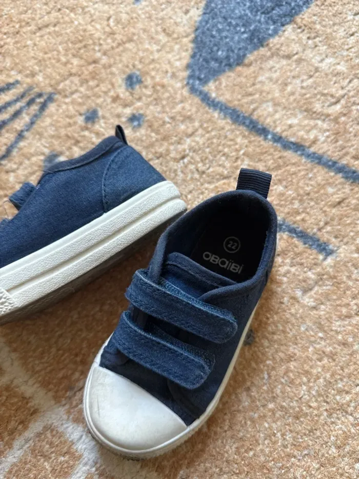 Chaussure à scratch bleu marine - photo numéro 3