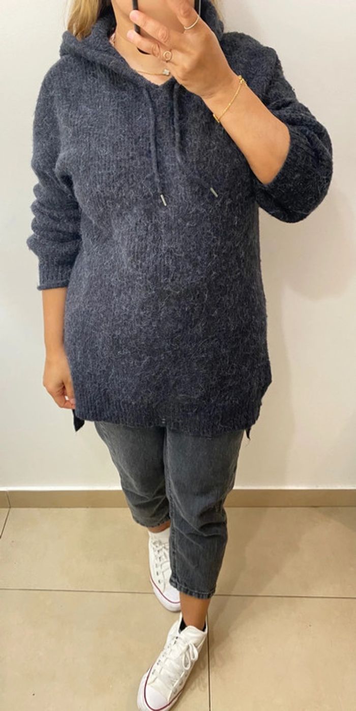 Superbe Pull Doux Long Avec Capuche Taille M - photo numéro 6