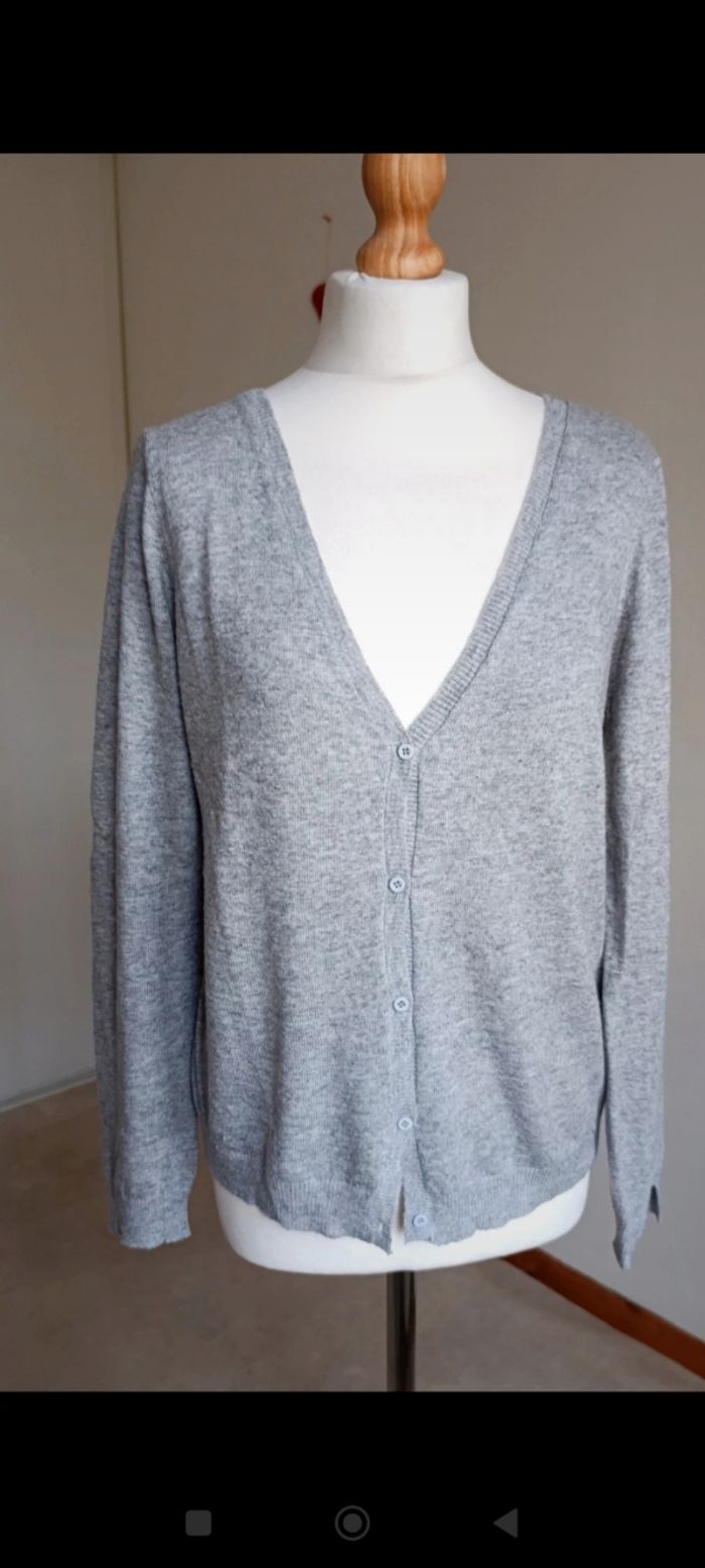 Gilet fin gris taille L - so sweet / laine cachemire