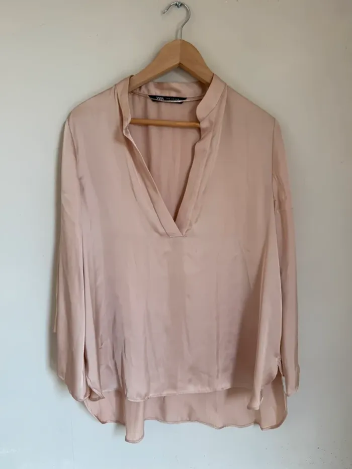 Blouse satinée rose Zara - photo numéro 3