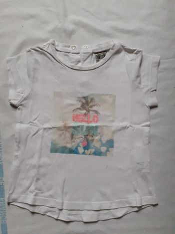 Tee shirt blanc motif vacances