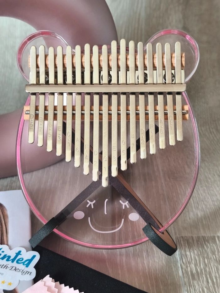 Kalimba Instrument de musique ourson rose 21 touches - photo numéro 2