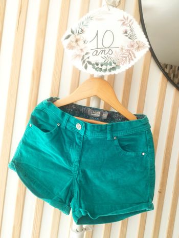 Short velours vert/bleu 10ans orchestra