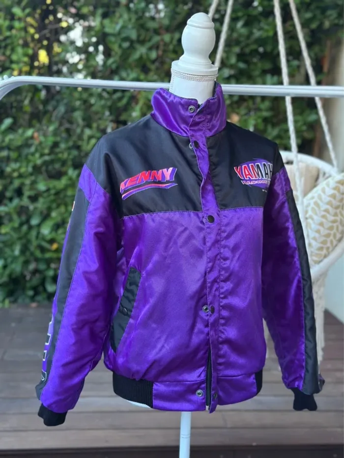 Veste de moto racing Yamaha by Kenny violet et noir taille XS/S oversize unisex - photo numéro 5