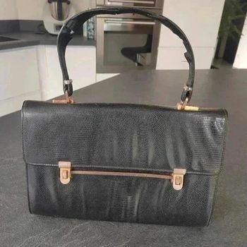 13 € Sac à main Skaï aspect cuir années 50 60 Vintage