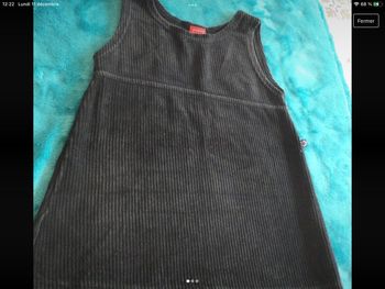 robe velours noire 86 cm tbe tex douce et souple velours côtelé