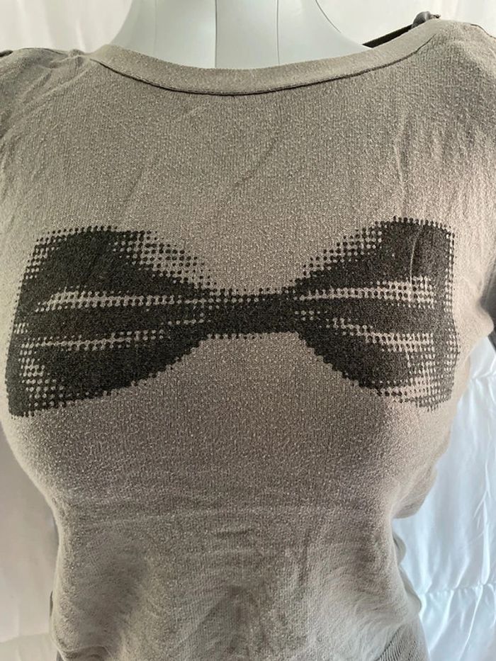 pull col V Camaïeu gris taille M - photo numéro 2
