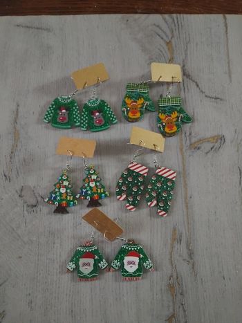 Lot boucles d'oreilles neuves Noël