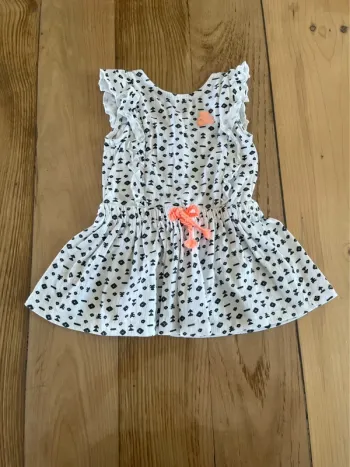 🖤🤍 Robe été blanche et noire – Lulu Castagnette – 12 mois