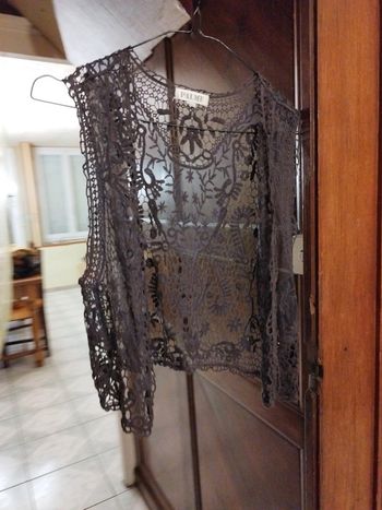 Veste veston violet foncé vintage dentelle S/M