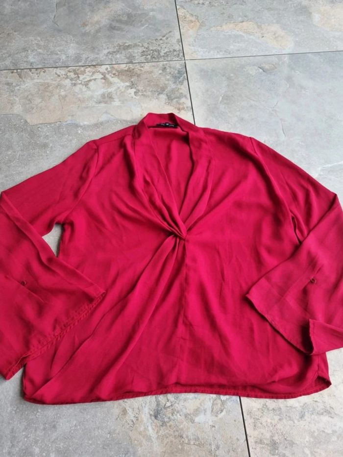 Chemisier fluide rouge taille S - photo numéro 2