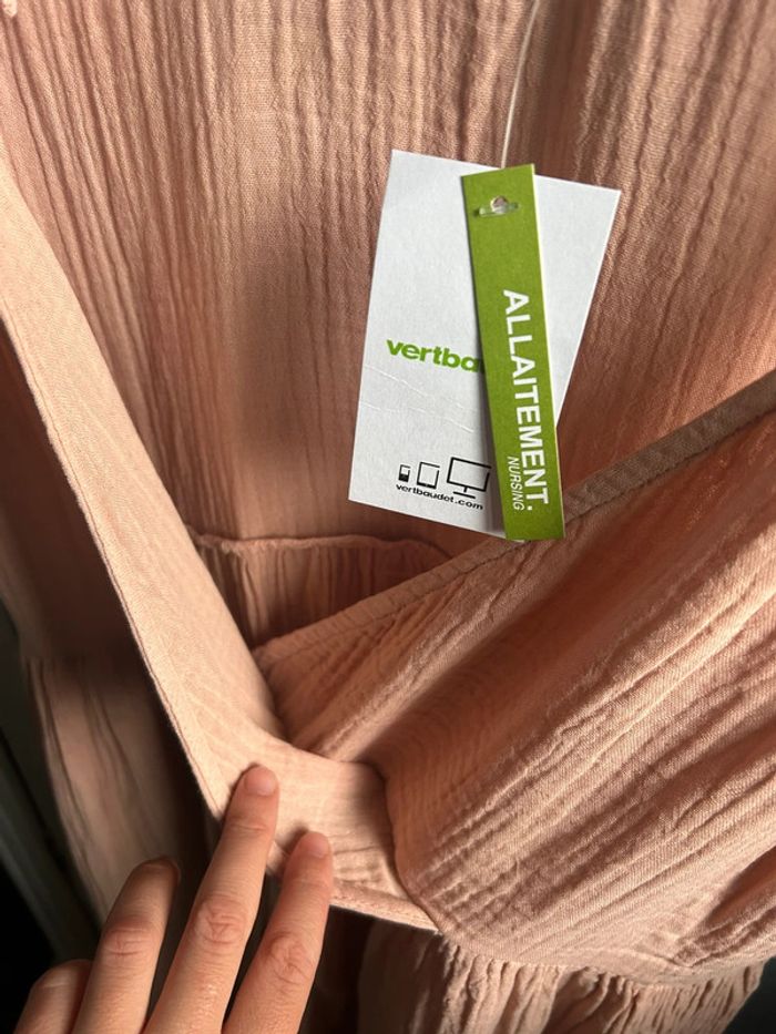 🌿 Robe grossesse / allaitement corail - gaze de coton - T42 - Neuve avec étiquette 🌿 - photo numéro 6
