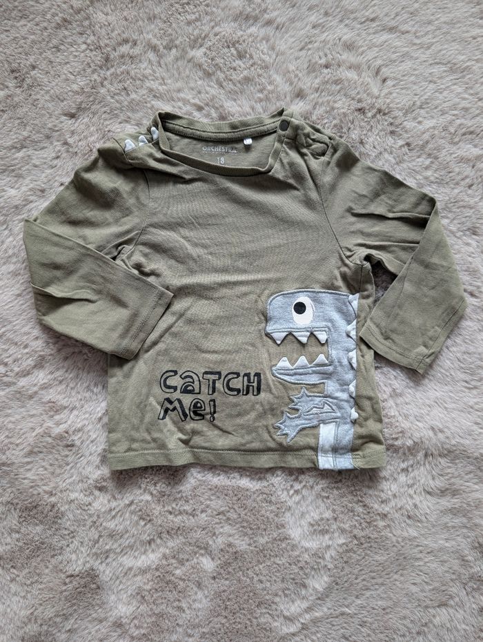T-shirt manches longues Orchestra 18 mois dinosaure "Catch me!"