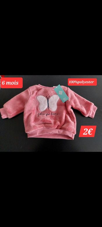 Pull motif papillon fille 6mois 