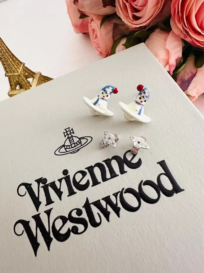 🛷Boucles d’oreilles Vivienne Westwood bonshommes de neige - photo numéro 3