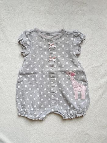 Barboteuse à pois girafe rose