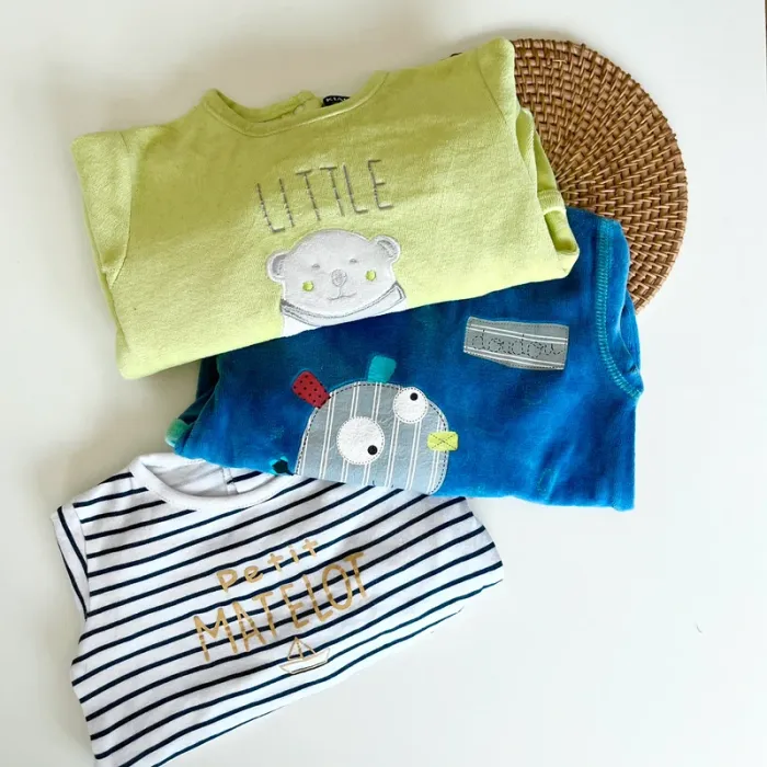 Lot 3 pyjamas velours et coton 1 pièce