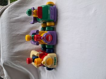 Lot de 3 train locomotive tomy push'n go vintage