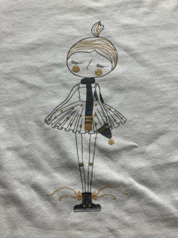 T-Shirt blanc danseuse fille 6 ans