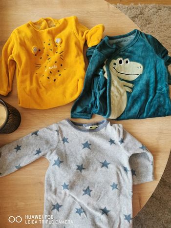 Lot 3 pyjamas velour 9 mois
