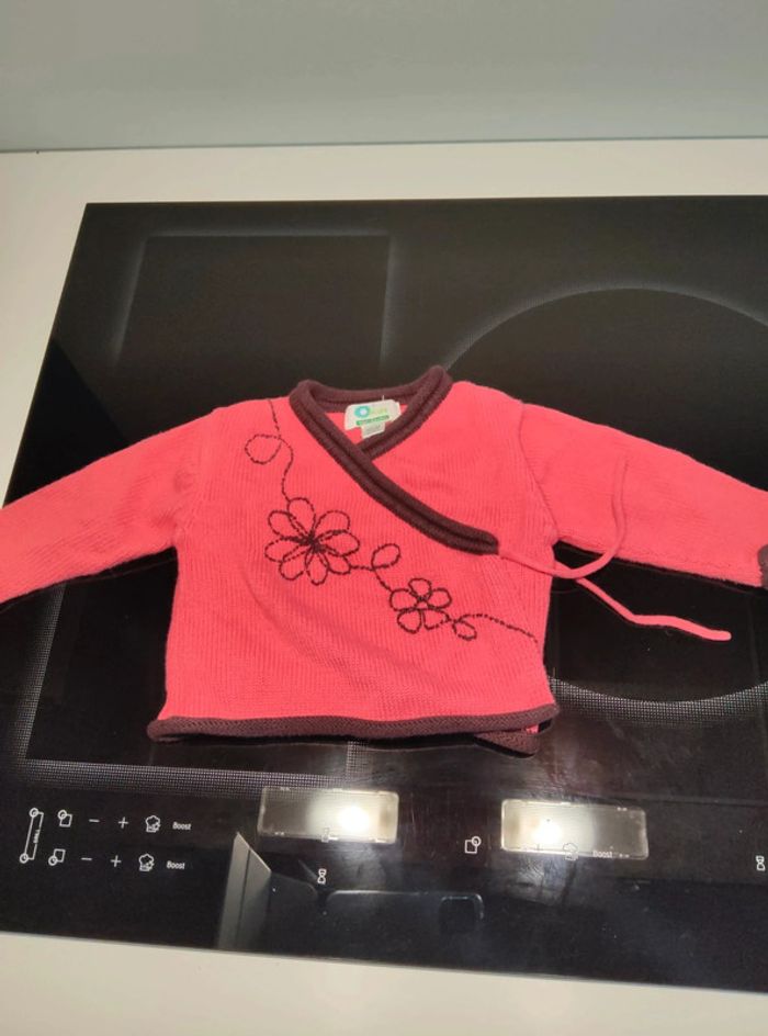 Gilet cache coeur 3 mois fille