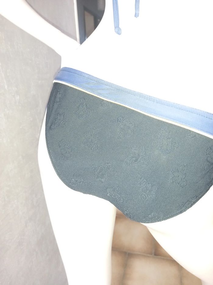 maillot de bain 2 pièces banana moon dentelle noire doré et bleu marine taille 36/38 - photo numéro 5