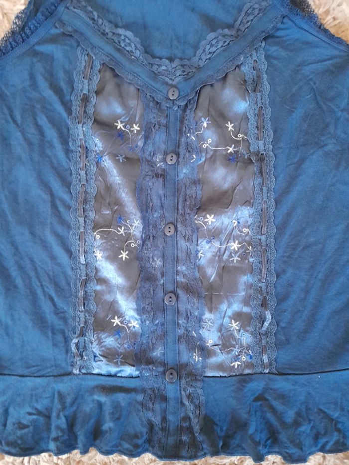 Joli bustier T42 viscose elasthan bleu nuit - photo numéro 4