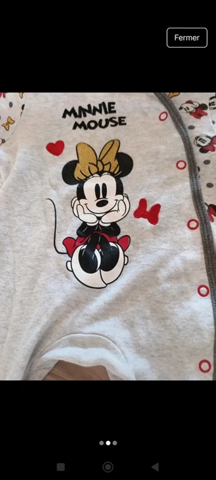 Pyjama Minnie Primark 3/6 mois - photo numéro 2