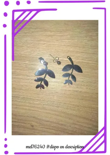 Boucle d'oreille feuille