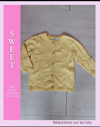 Gilet jaune motif coeur 🦄 Vertbaudet 