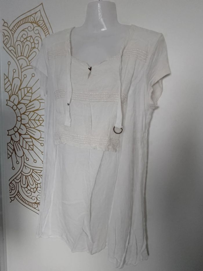 Jolie Tunique bohème blanche taille 40