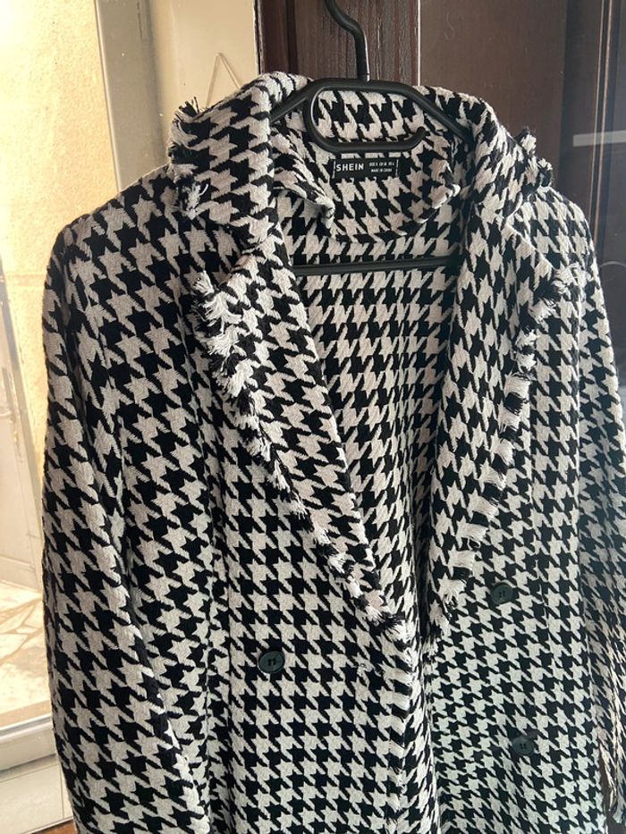 Blazer long pied de poule - photo numéro 10