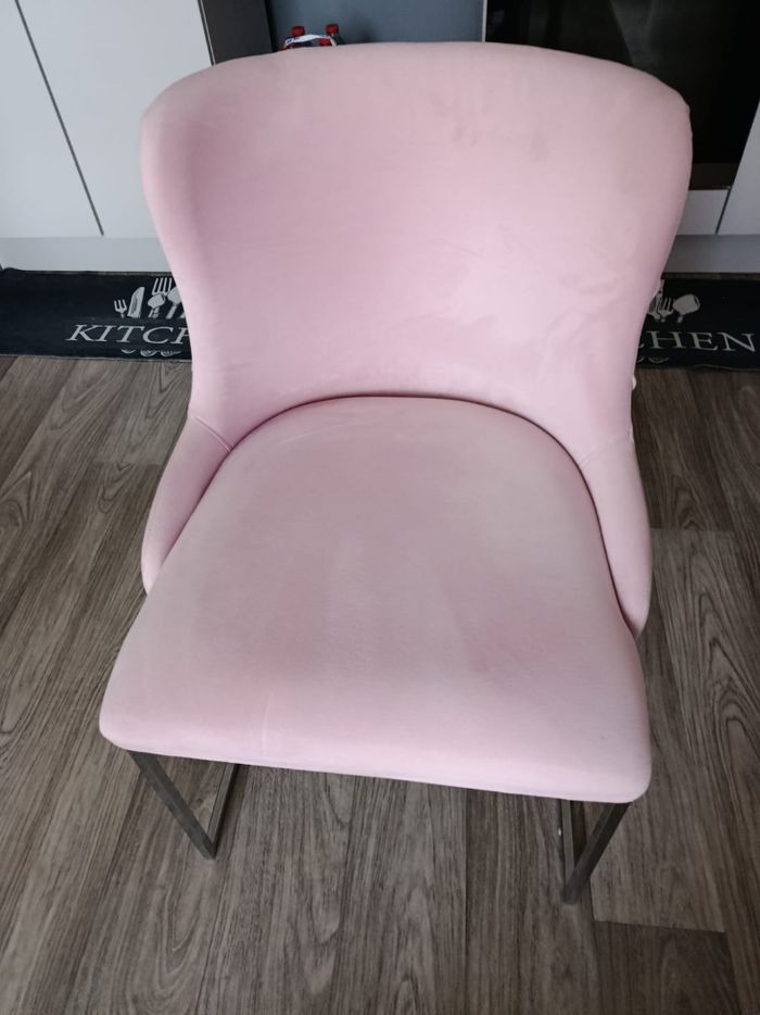 Chaise velour rose - photo numéro 2