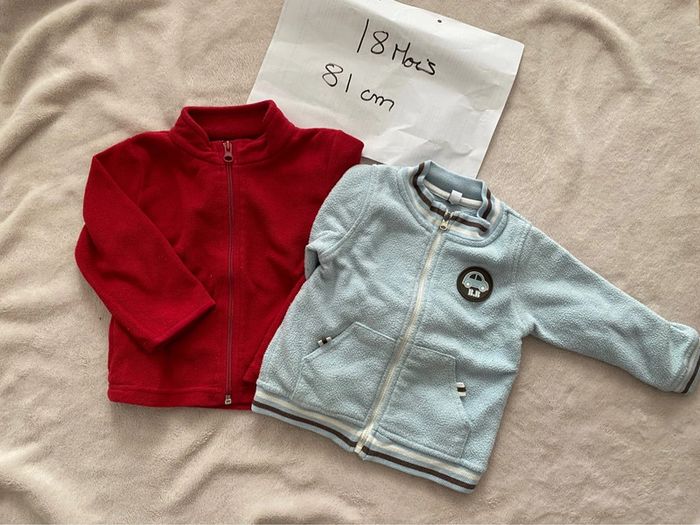 Lot de 2 gilets polaire chauds - 18 mois - In extenso & autre - TBE