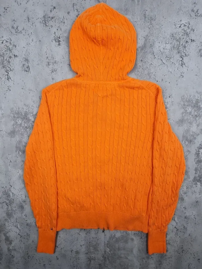 Gilet zippé torsadé orange Tommy Hilfiger – Taille L Femme (mesures en photos) - photo numéro 4
