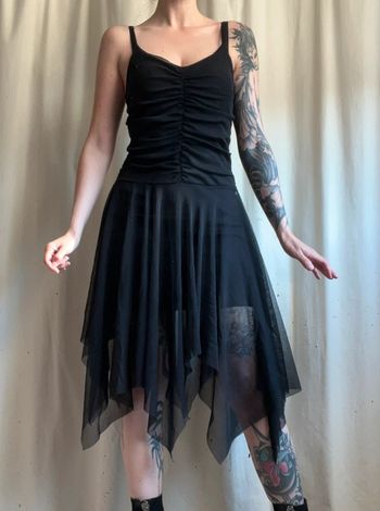 Robe asymétrique Coquette Goth Whimsigoth vintage made in France - Taille S/M