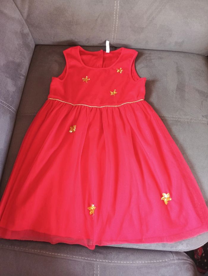 Robe de fête soirée anniversaire mariage Noël Fille 8 ans étoiles tulle paillettes Fpc