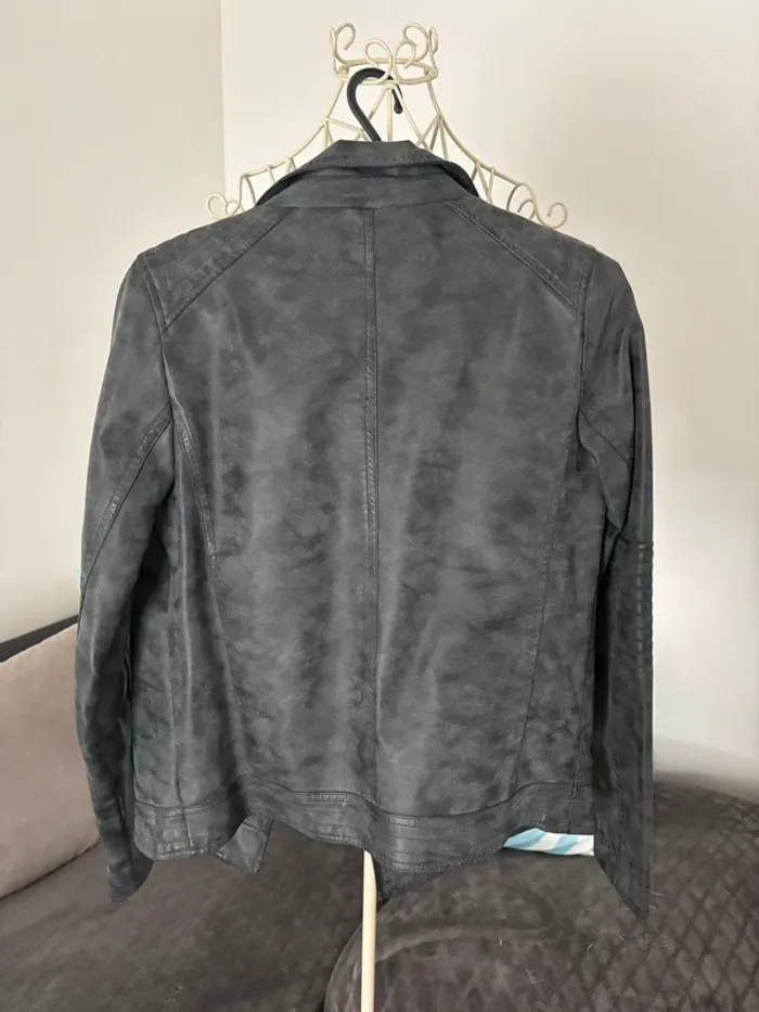 Veste style cuir gris – C&A – Taille 16 ans - photo numéro 11