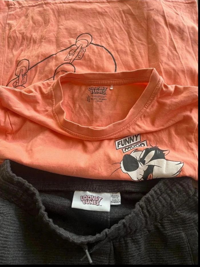 Ensemble tee shirt plus short Looney Tunes taille 10 ans - photo numéro 3