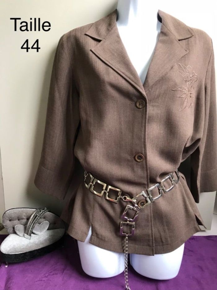 Veste légère marron manche 3/4 - taille 44