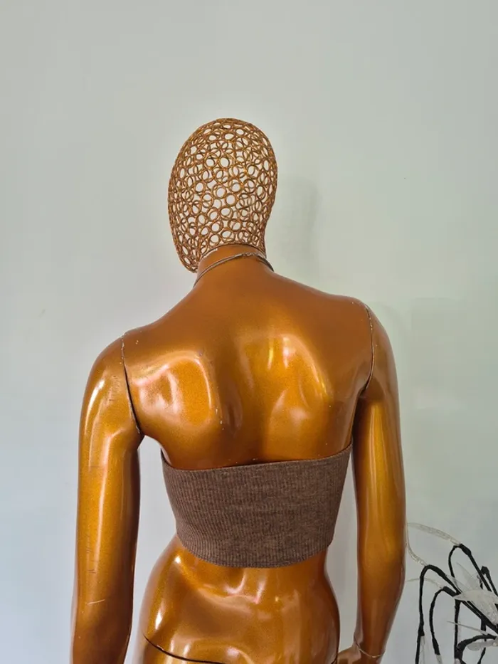 Top Court Marron Femme Taille M/38 - photo numéro 2