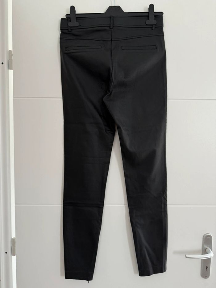 Pantalon legging zara noir enduit long L pantaloni pantalones Vloeiende Calças cuir skinny donna - photo numéro 3