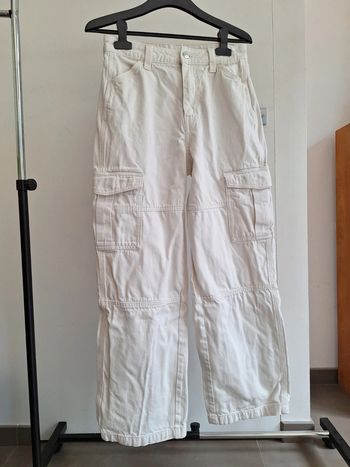 Jean blanc cargo HM femme S 36