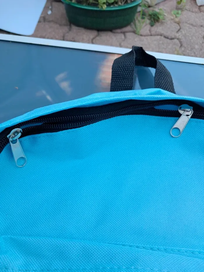 Joli sac à dos bleu réglable, 1 grande poche, 1 petite devant, mixte unisexe - Kimadi 🏷 ideal sport - photo numéro 4