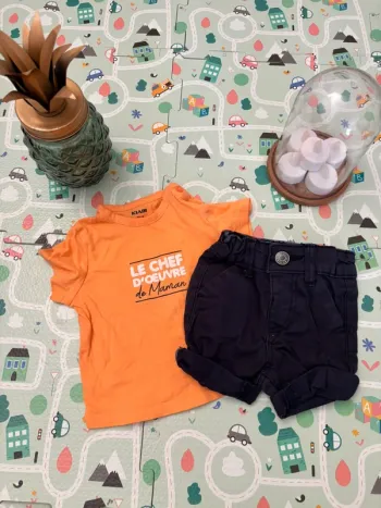 Ensemble t shirt Kiabi et short primark 3 mois