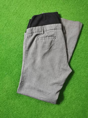 Pantalon femme enceinte gris à rayures fines