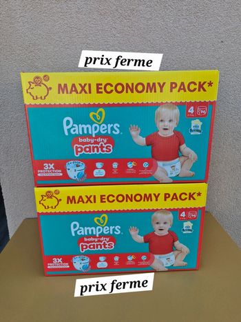 2 maxi pack pampers baby dry taille 4 188 couches