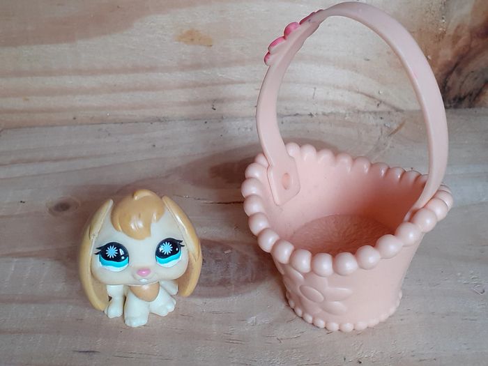 Figurine LPS Littlest PetShop lapin bélier 864 et son panier - photo numéro 2