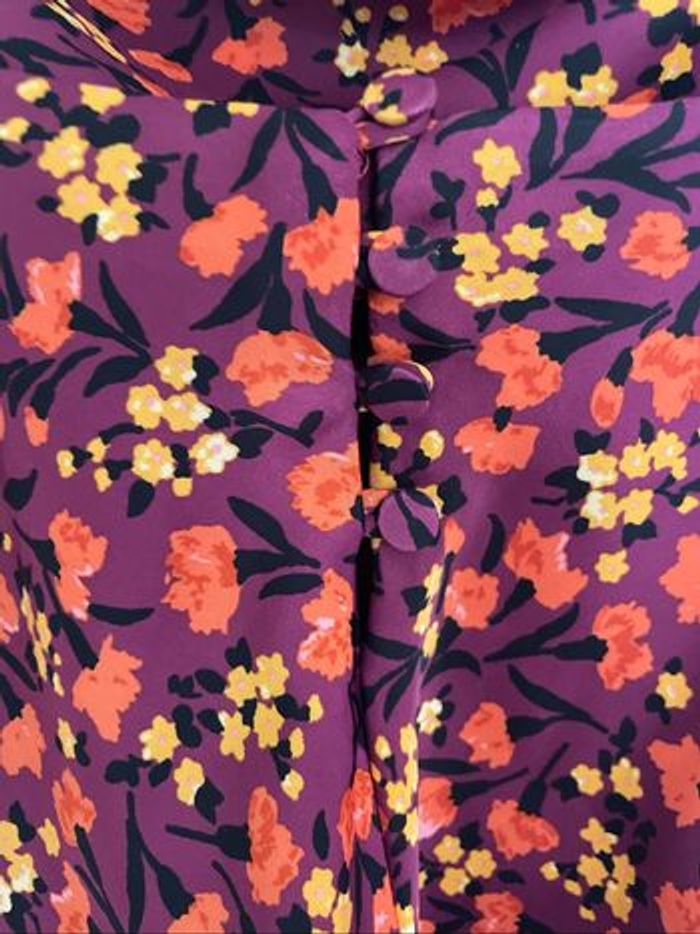 Débardeur//top fleuri orange jaune et violet Zara - photo numéro 6