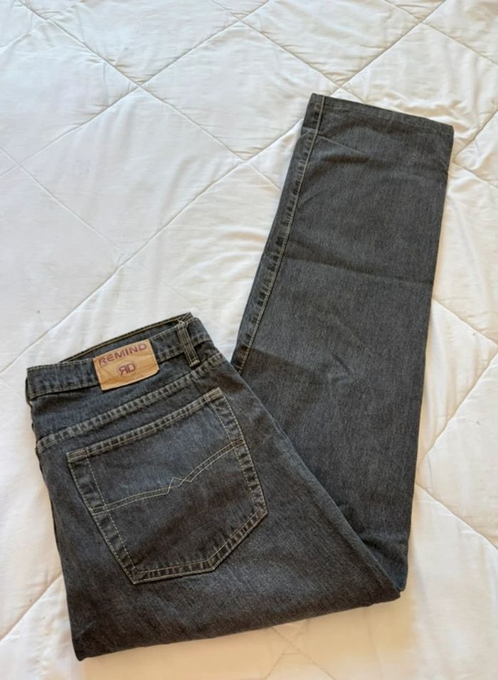 Jean homme gris brut taille 2XL/50 y2k 00s – coupe loose droite – 100% coton